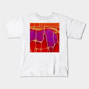 Distant Trees in Violet and Vermillion Kids T-Shirt